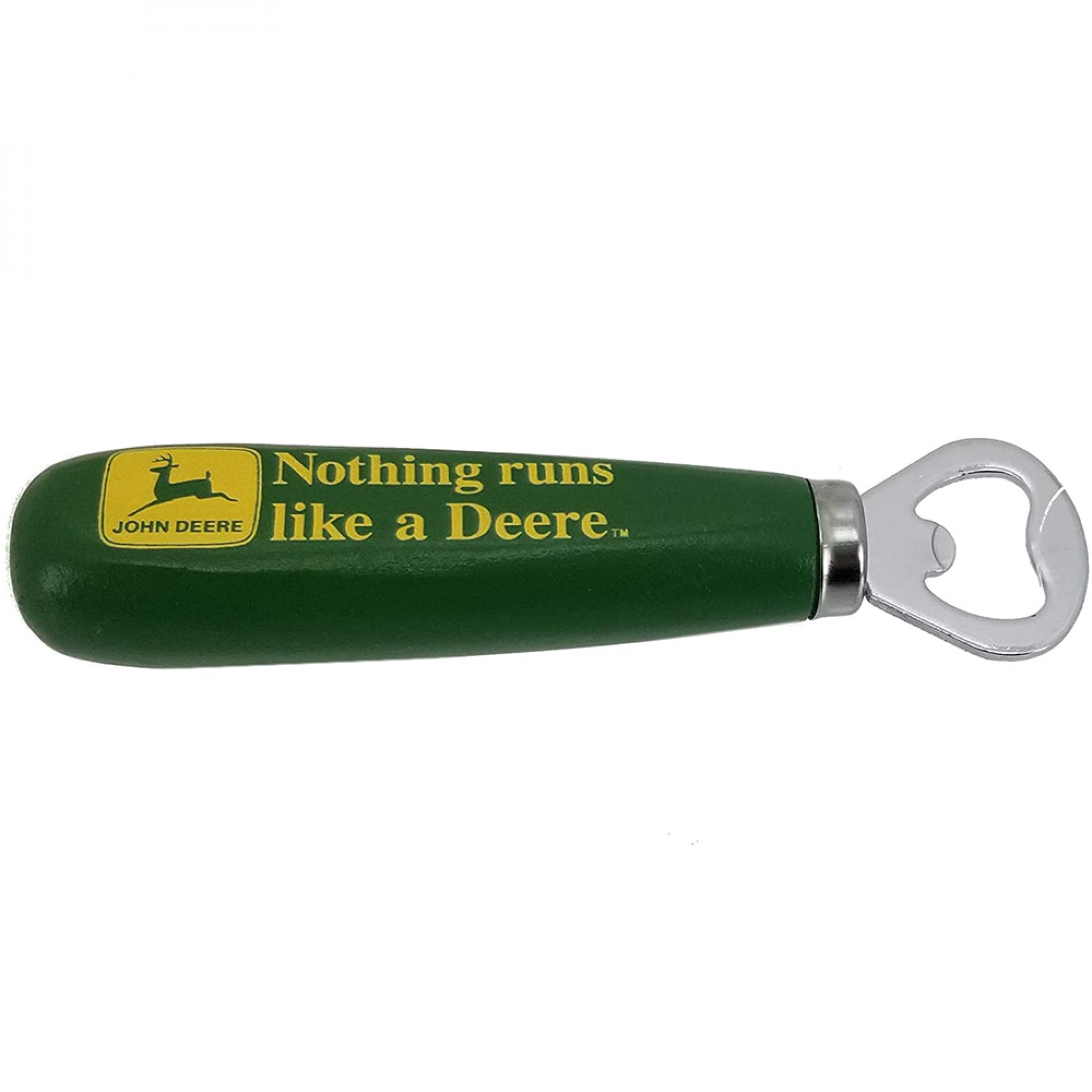 John Deere Nothing Runs Like A Deere Wooden Handle Bottle Opener